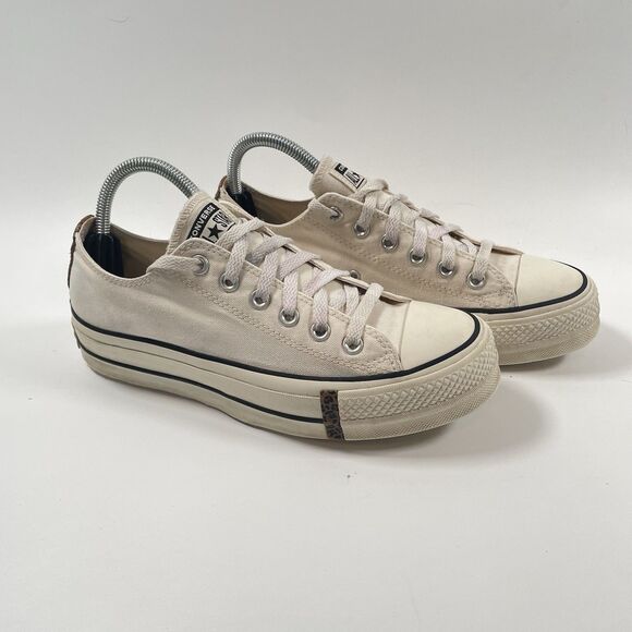 Converse CTAS Leopard Lift Ox Low Women's Sneakers 565626C Ivory Size 8.5 - Picture 2 of 11